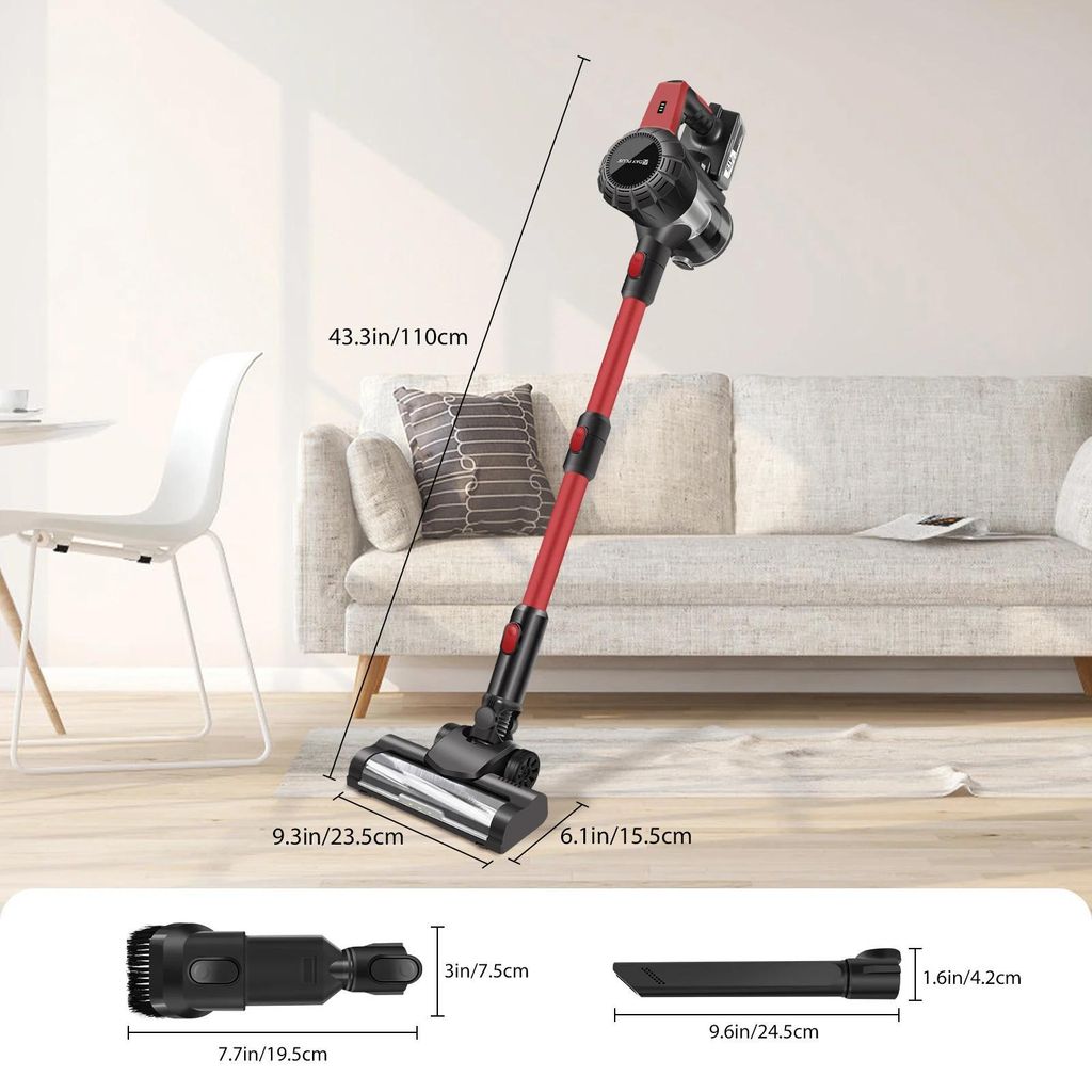 Kabelloser Staubsauger - Akku Staubsauger - 15 kPa Saugleistung - HEPA-Filter - 3000 mAh Akku - Nass und Trocken - Leise und leicht - Für Tierhaare