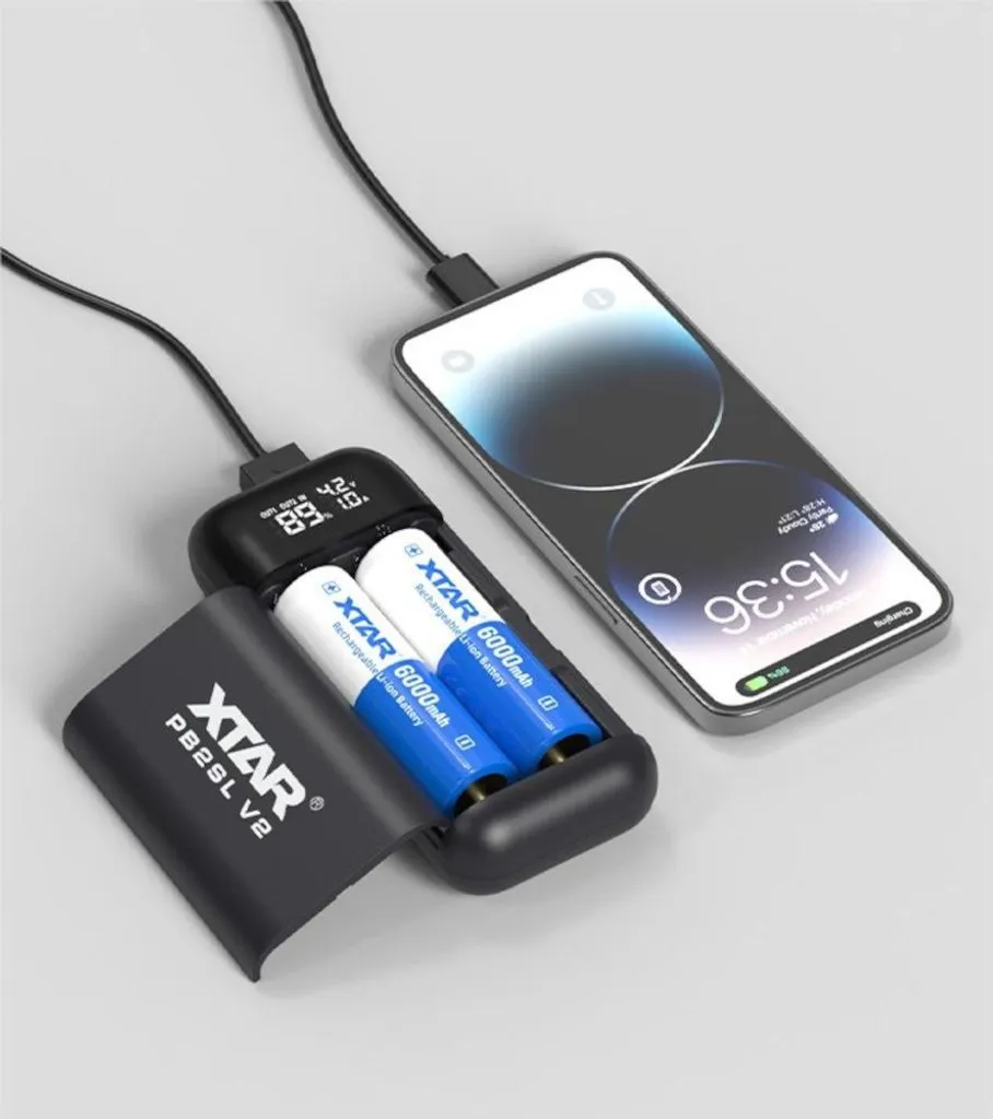Xtar PB2SL V2 Chargeur Rapide USB-C pour Batteries 21700 et 18650