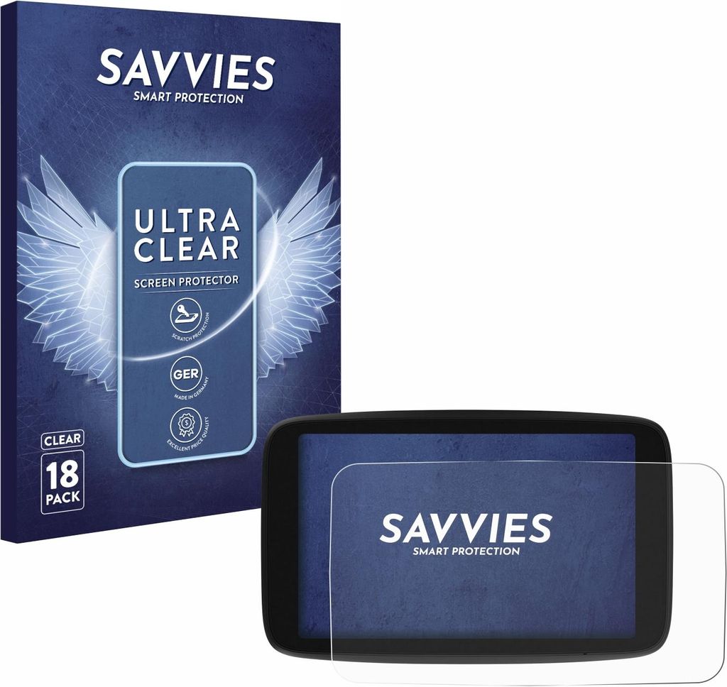18x Für TomTom Go Navigator 7 (2. Generation) Schutzfolie Savvies Displayschutz Display Schutz Folie Klar Transparent