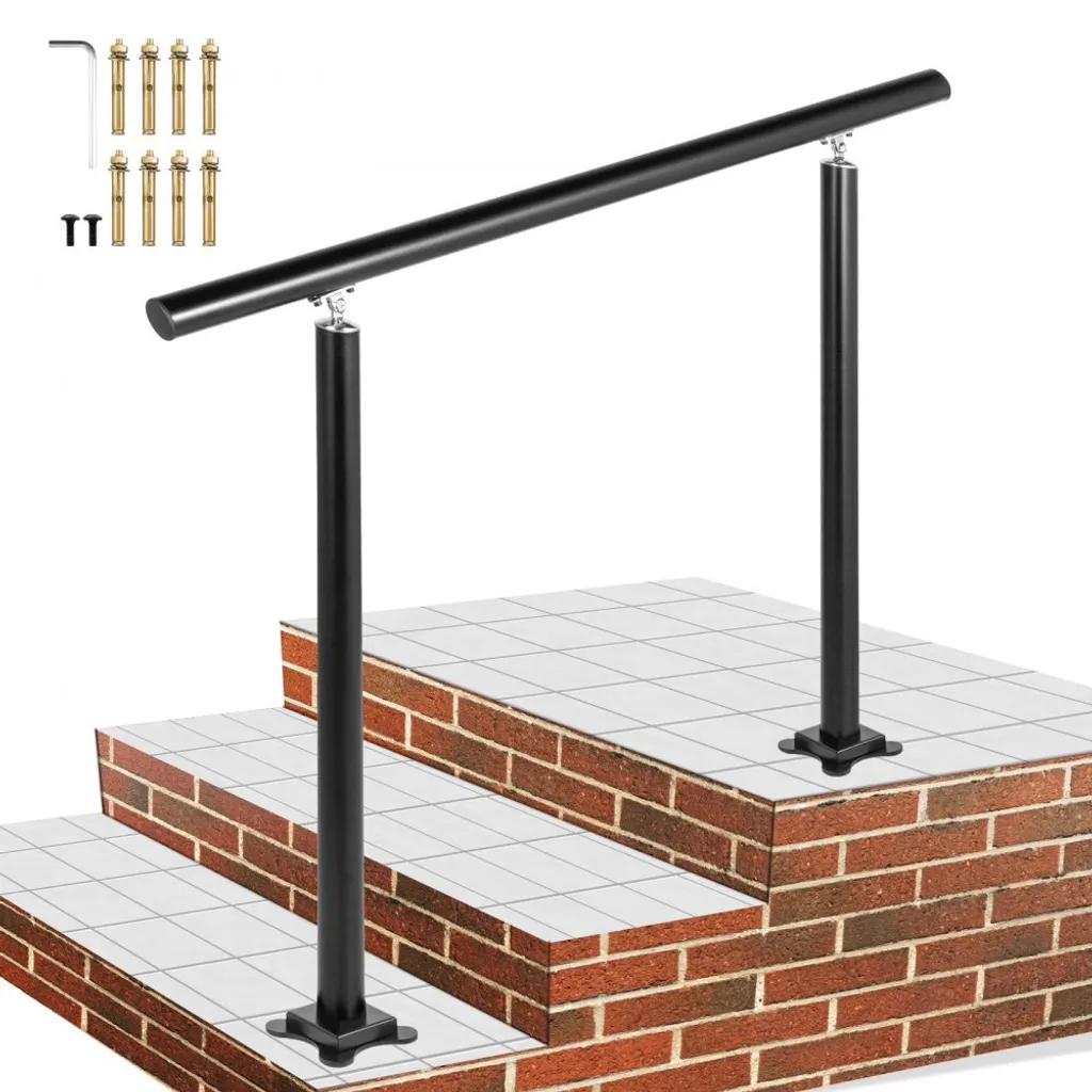 Rampe anti-chute en aluminium noir pour sécuriser les marches extérieures