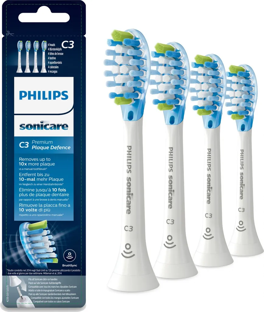 Philips Sonicare C3 Pack 4 Brossettes pour Hygiène Dentaire Optimale