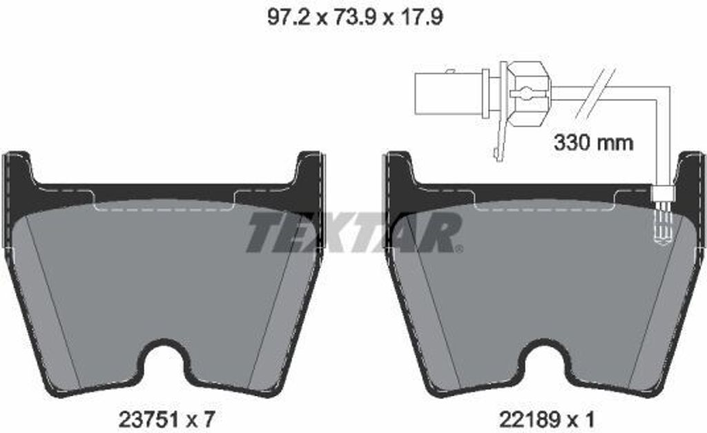 TEXTAR Bremsbeläge Satz Vorne für AUDI A4 Avant (8K5, B8) 2375104