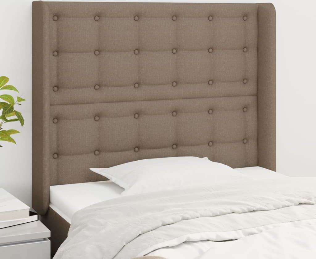 Maison Exclusive - Kopfteil mit Ohren Taupe 103x16x118/128 cm Stoff
