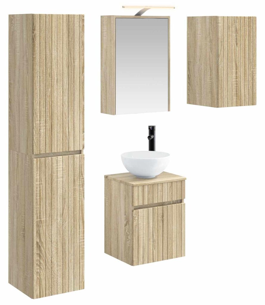 vidaXL Badezimmerschrank-Set 5 pcs Sonoma-Eiche 43 x 16 x 62,5 cm