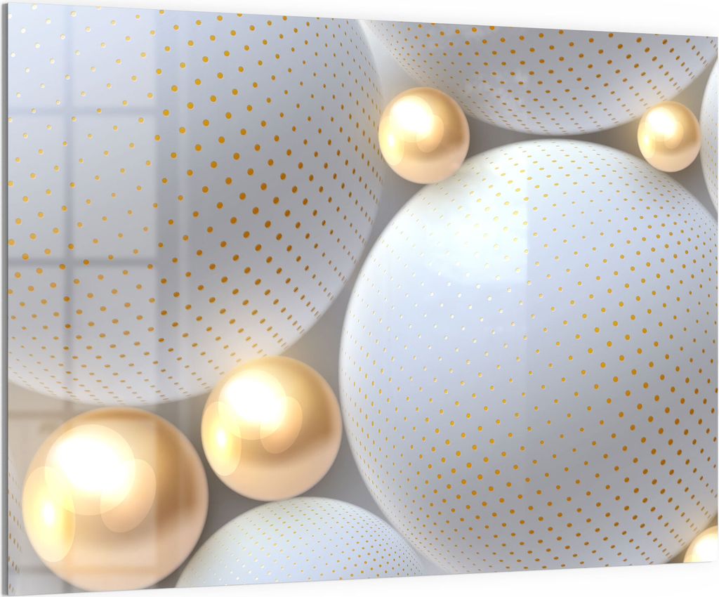 DEQORI Magnettafel Glas 120x90 cm 'Angeordnete Kugeln' beschreibbar Whiteboard