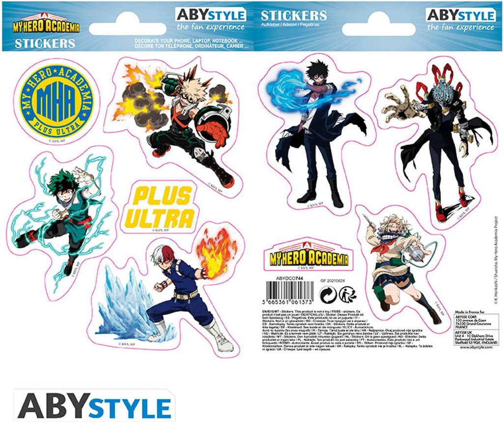 MY HERO ACADEMIA - Stickers - 16x11cm/ 2 sheets - Heroes Villains