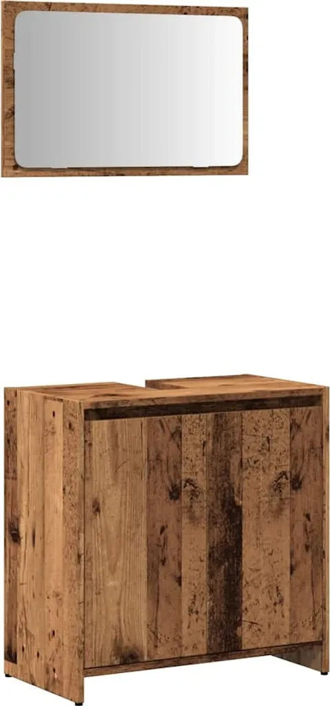 SYFAX™ Set Bagno 2 Pezzi Legno Antico - Multistrato Idrorepellente