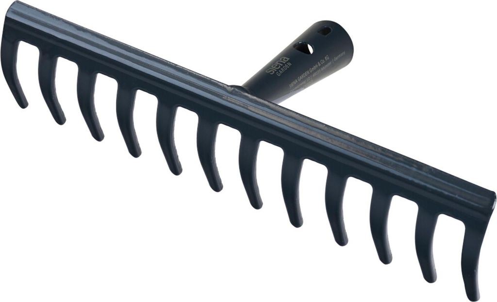Gartenrechen 12 Zinken 31 cm ohne Stiel anthrazit