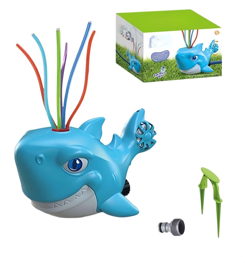 Haifisch Wasserspielzeug Kinder Rasensprenger Gartenspielzeug Rotierender Sprinkler Sommer Spielzeug Bunte Schlauch Sprühversion
