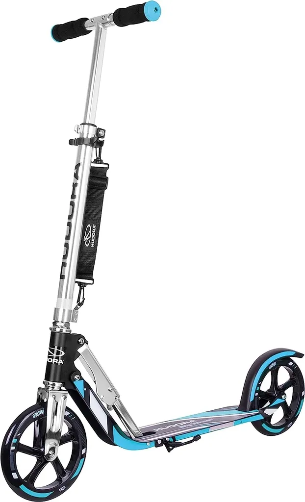 Trottinette Pliable Hudora Big Wheel 205 avec Roulements ABEC 5 Bleu