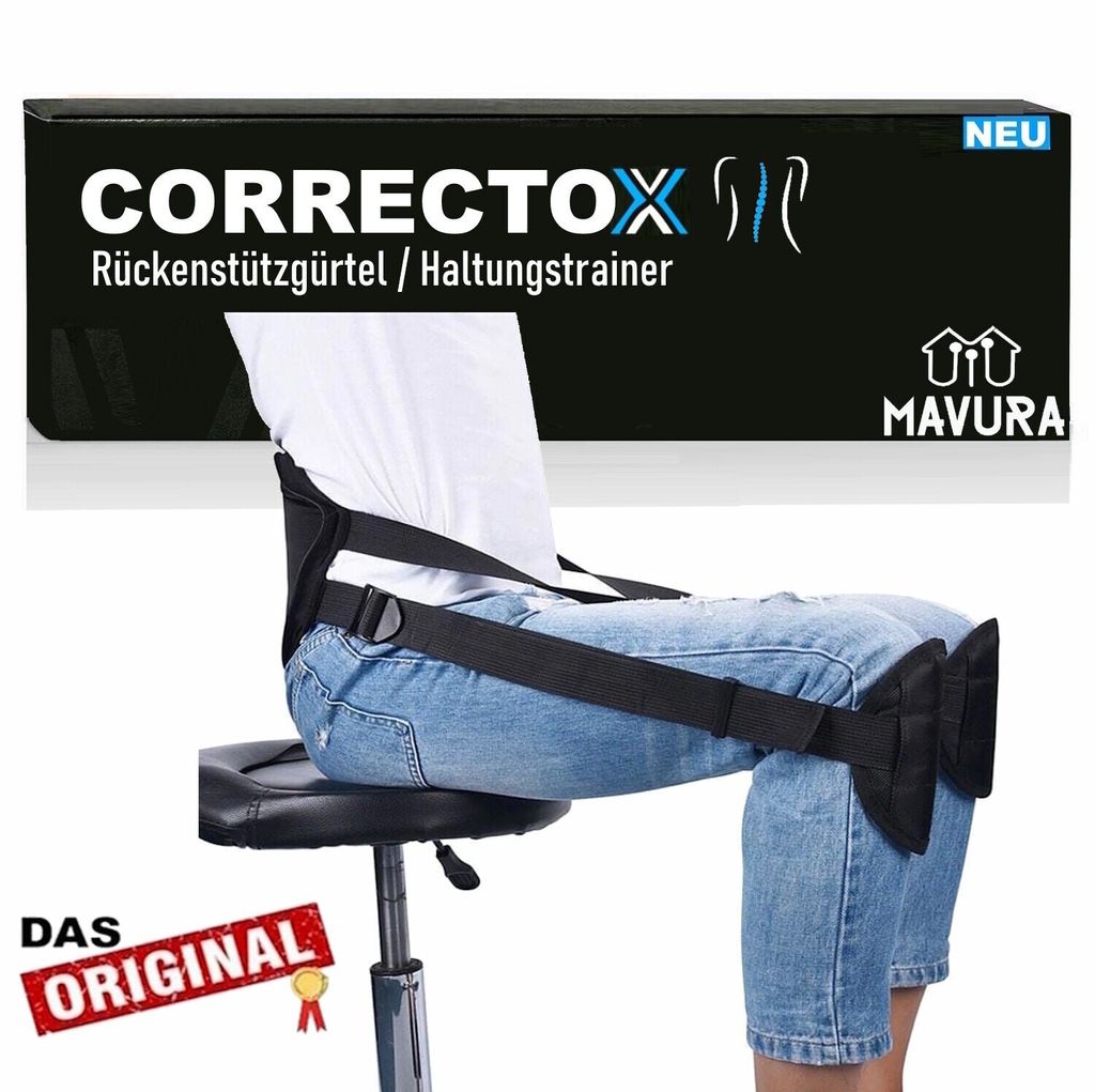 CORRECTOX Geradehalter Haltungstrainer Rückentrainer Rückengurt Sitztrainer