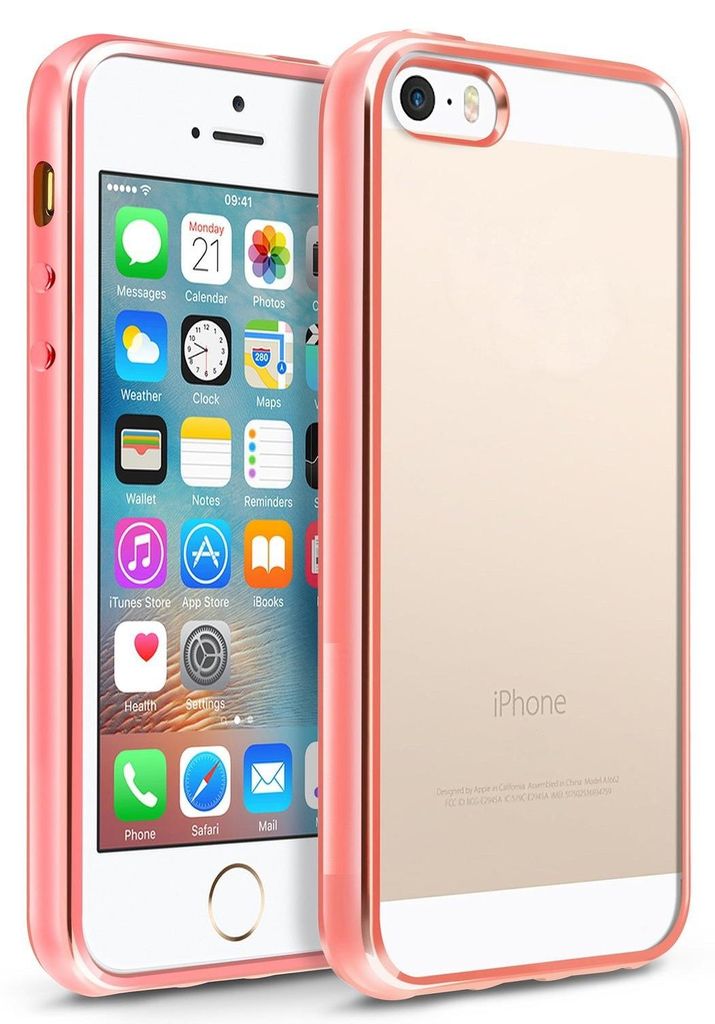 Hülle für iPhone 6 Plus 6s Plus, transparentes Silikon mit roségoldenem Rand