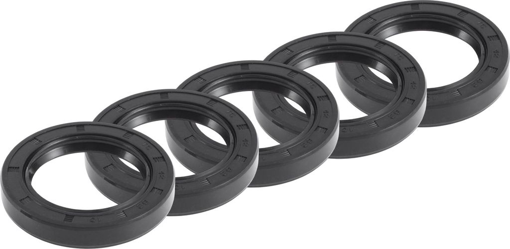 Universal Oil Seal TC Doppellippe W Stahlfeder Dichtungsring Rotierende Wellendichtung 42x62x10mm Hochdruck-NBR-Gummi Schwarz 5 Stück