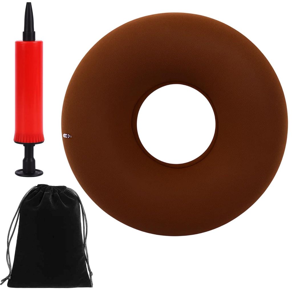 3-teiliges Sitzkissen-Set mit Luftpumpe und Aufbewahrungstasche, aufblasbarer Sitzring, für Steißbeinschmerzen und postoperative Genesung, für B...