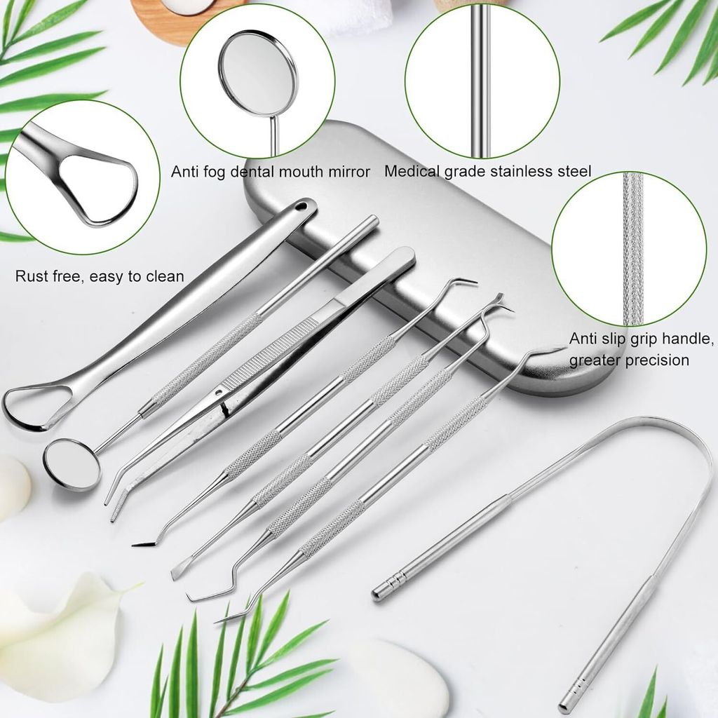 8 Stücke Zahnsteinentferner, Zahnpflegesets, Aus Edelstahl Produktbild 4