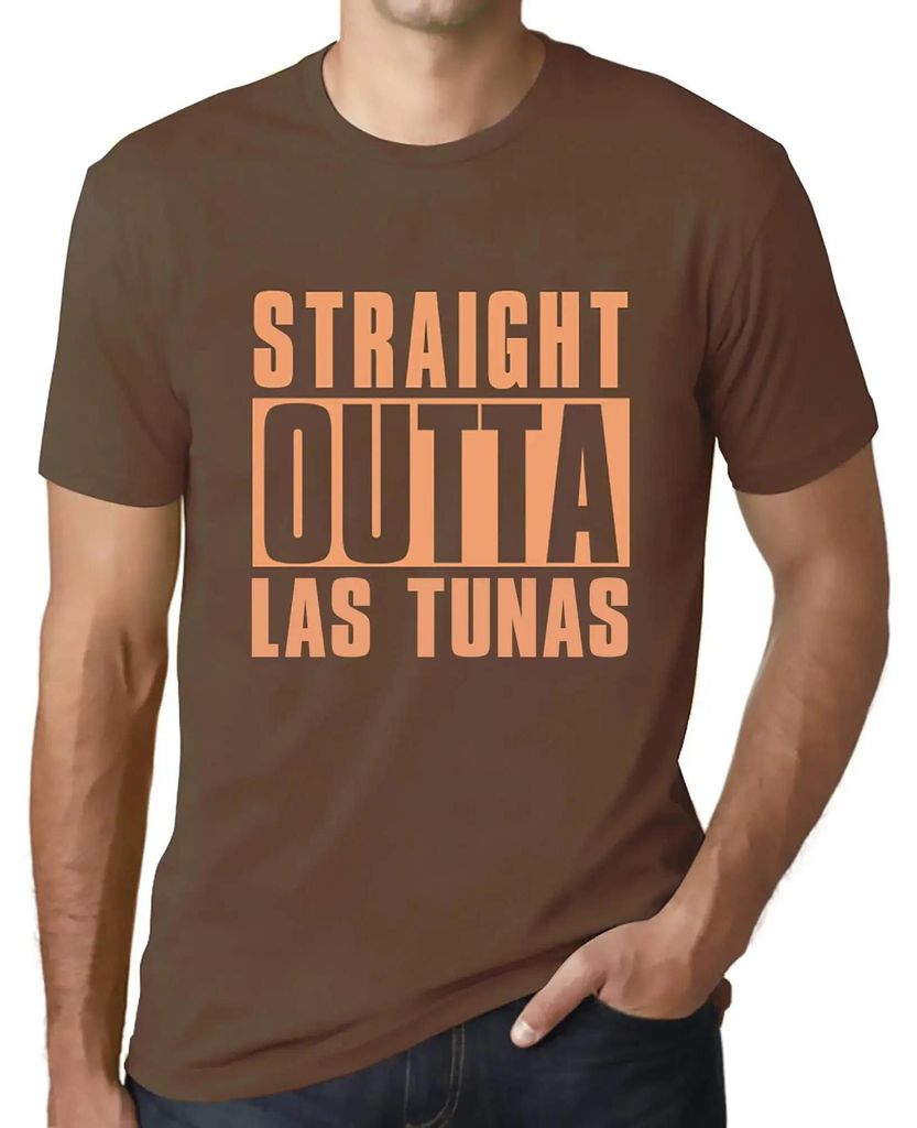 Herren Grafik T-Shirt Straight Outta Las Tunas Öko-Verantwortlich Vintage Jahrgang Kurzarm Lustige Druck Geburtstag Geschenk Mann