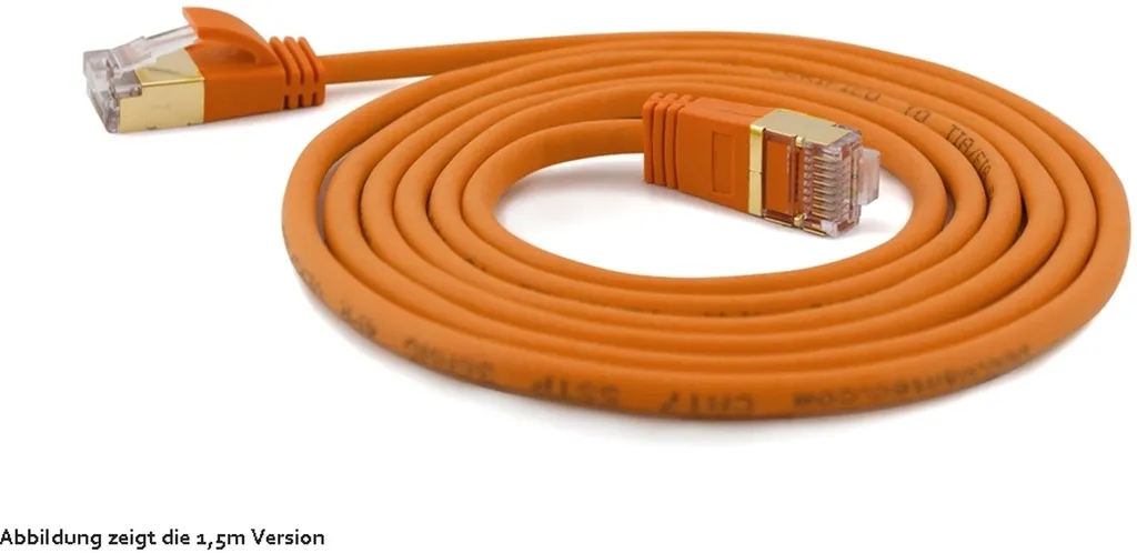 Wantec CAT7 SSTP 0.5m Arancione - Cavo Ethernet 10Gbps Gaming