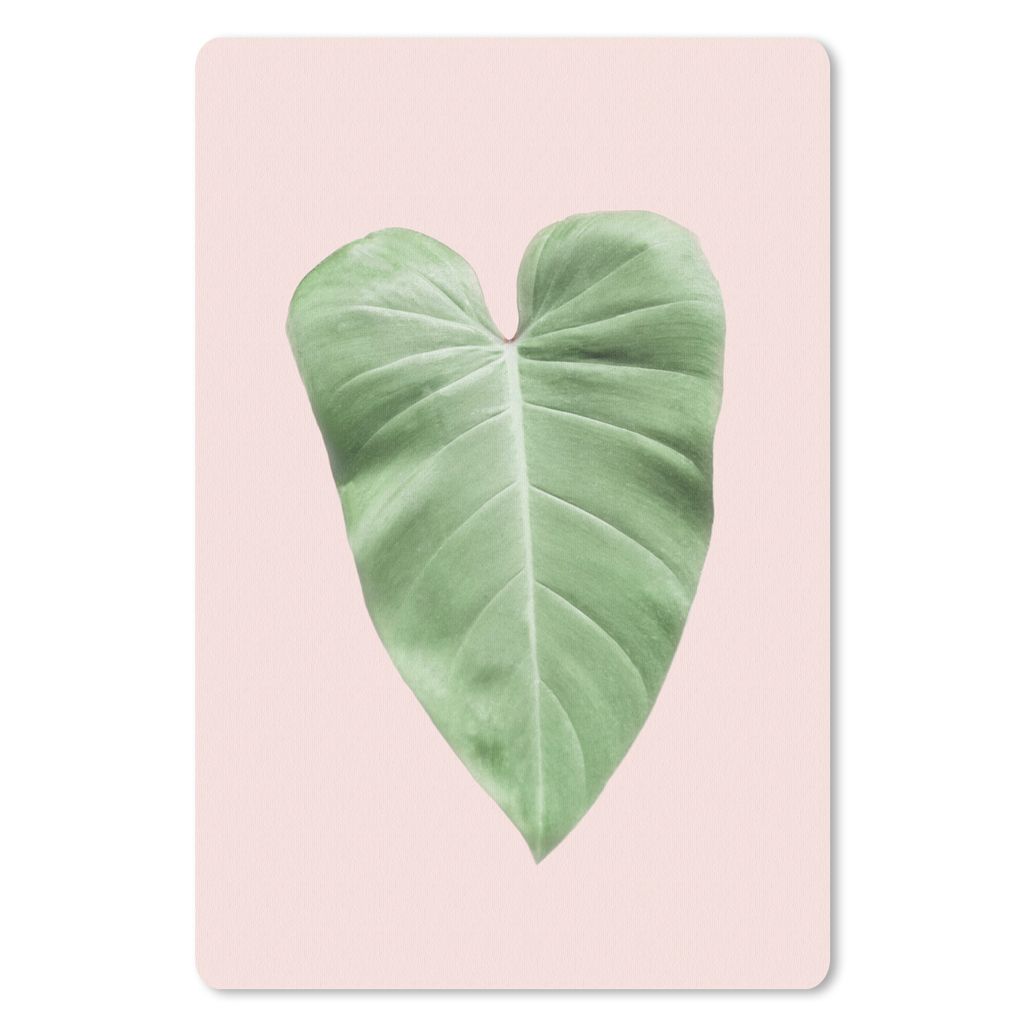 MuchoWow Mauspad Mousepad Blatt - Grün - Natur - Rosa 18x27 cm - Mousepads - Maus Mat - Pad - Mausunterlage