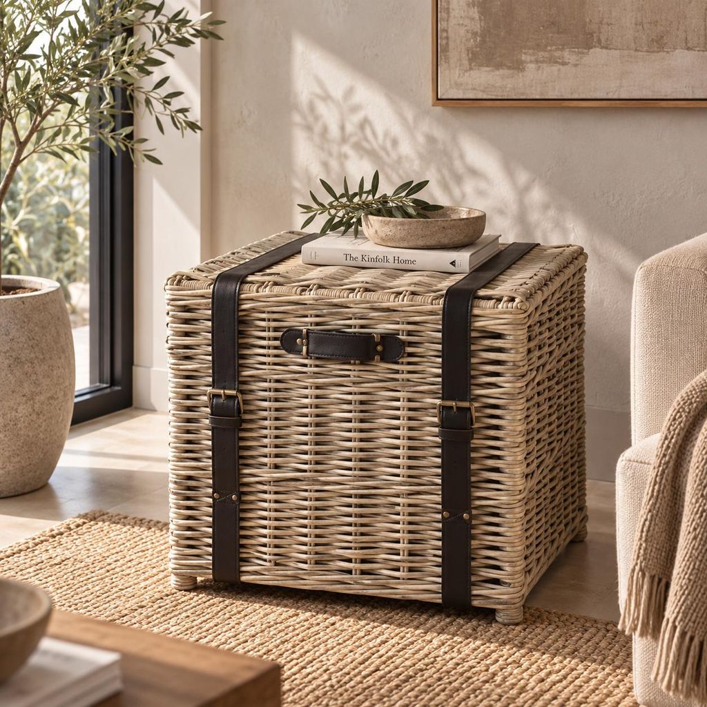 Rotan opbergkist MILO 55 cm Kubu Grey – opbergkist met Productafbeelding 