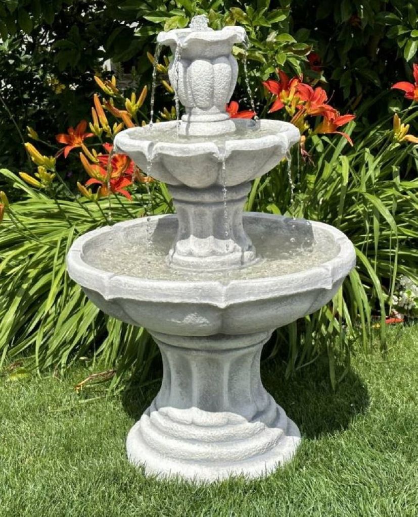 Casa Padrino Barock Springbrunnen Grau Ø 65 x H. 100 cm