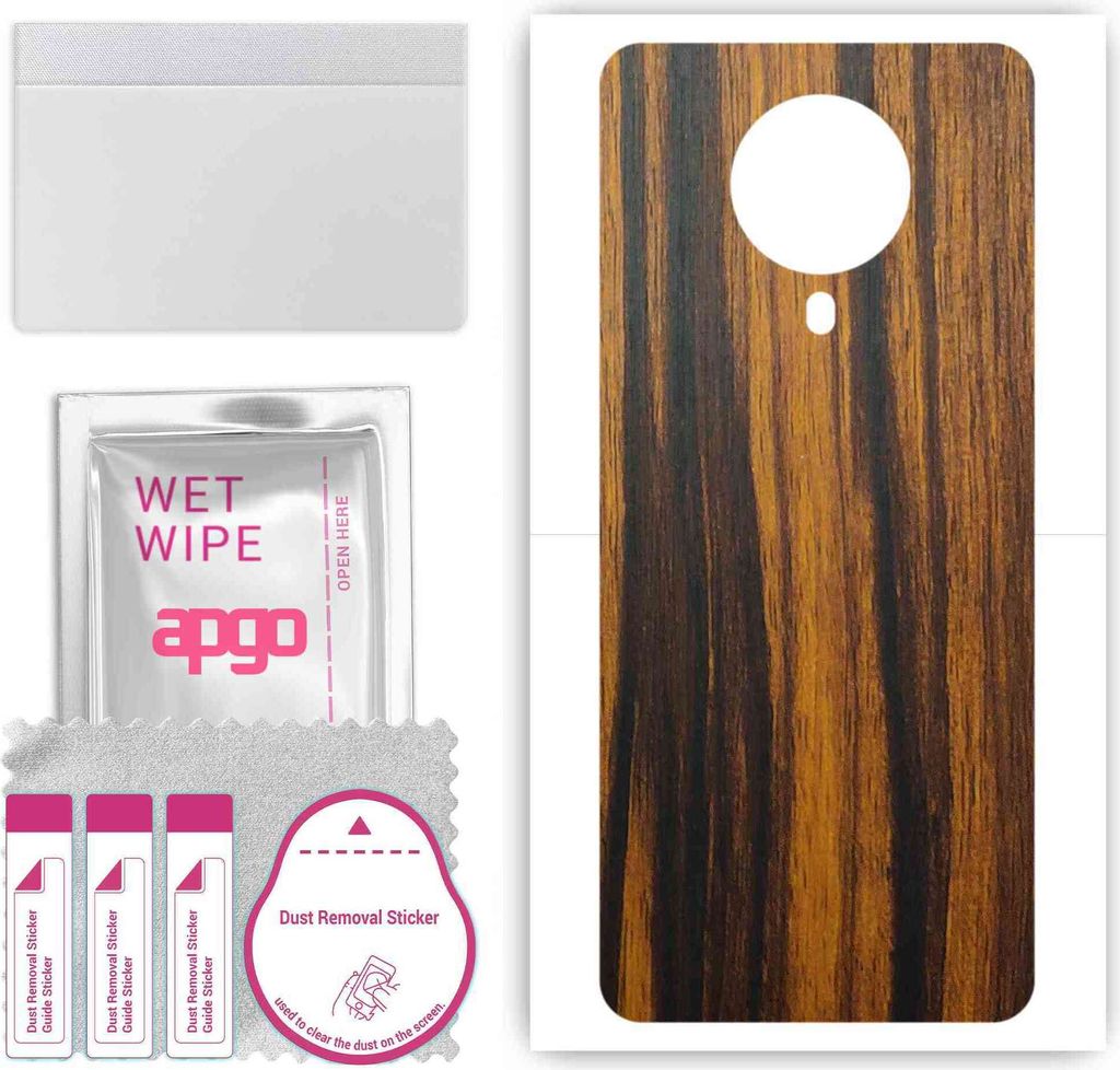 apgo Rückseite Schutzfolie, Skin, kompatibel mit Vivo G1, Hinten Displayschutzfolie aus Vinylfolie, kratzfest, einfache Montage - Tigerwood