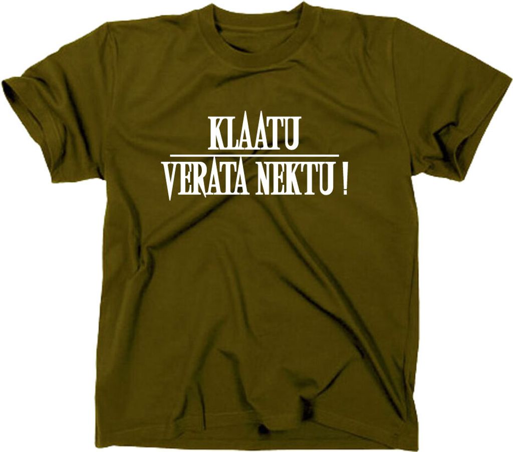 Styletex23 T-Shirt #3 Army of Darkness, Klaatu Verata Nektu, Kult, oliv, M