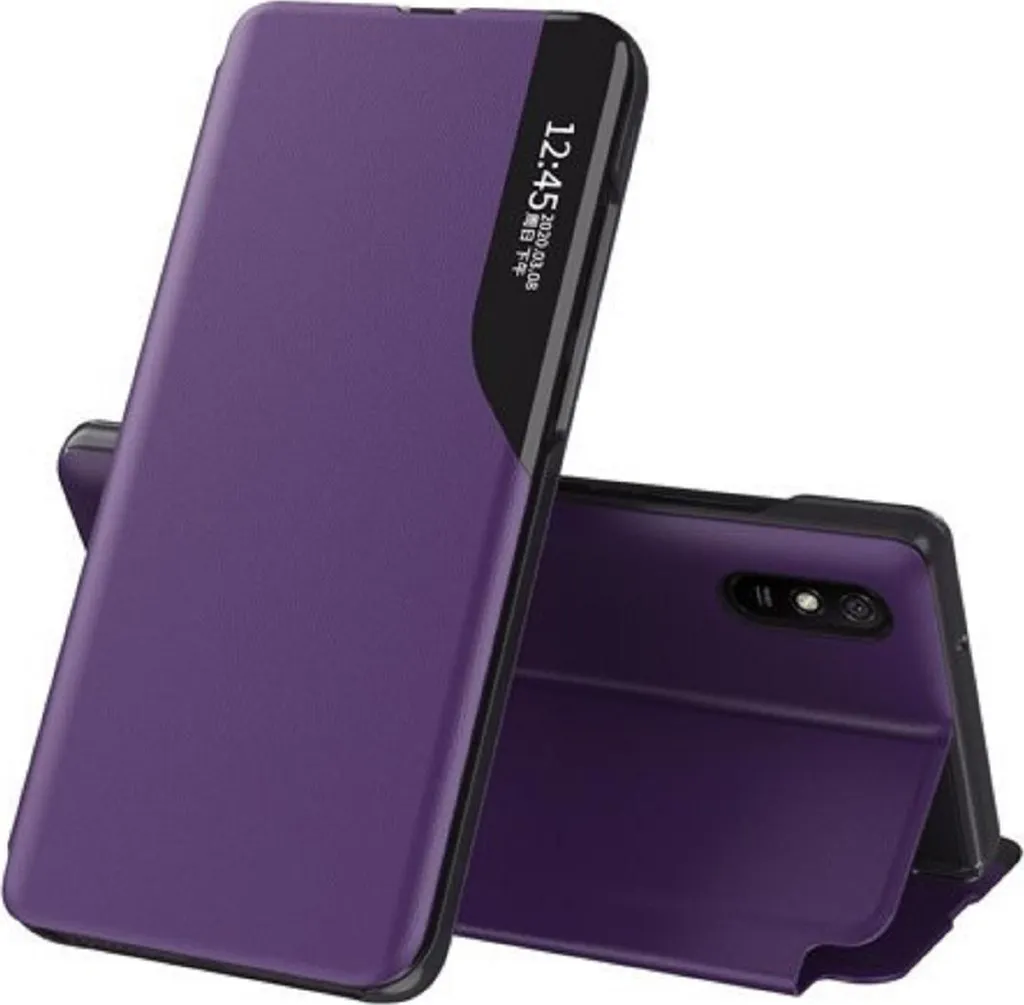 Custodia View in ecopelle con supporto ribaltabile compatibile con Samsung Galaxy A36 Purple