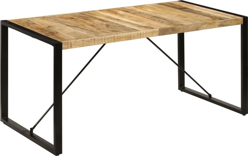 Table à manger bois massif de manguier 160x80cm design rustique chic - 10