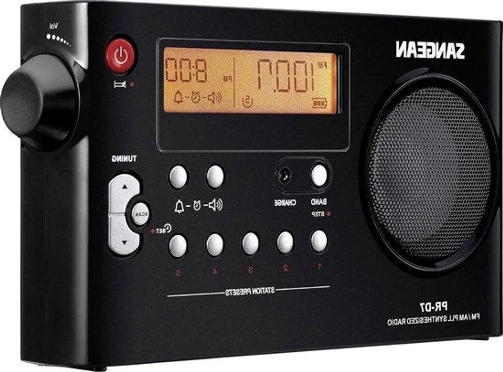 Radio portable FM/AM noire autonome pour camping et sorties en plein air