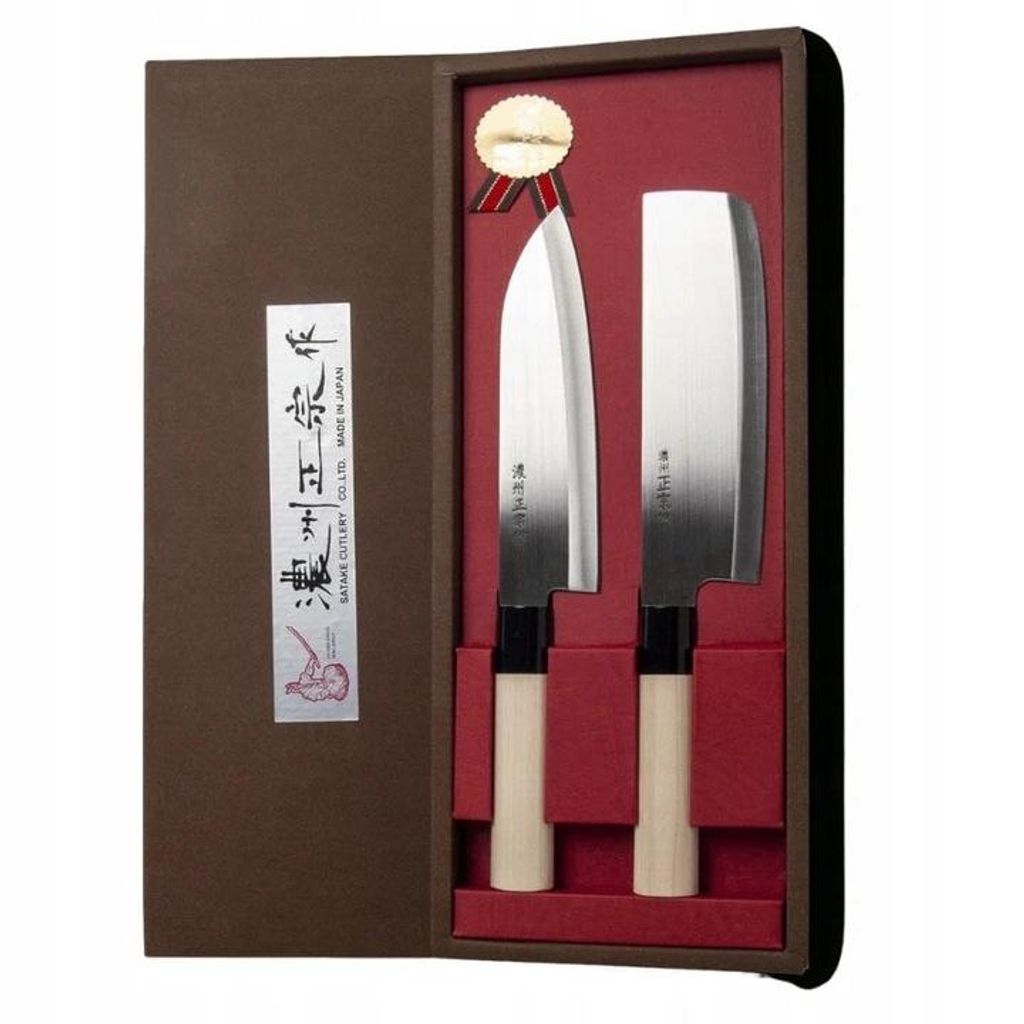 SATAKE CUTLERY [ Santoku + Nakiri ] 2 japanische Messer / Produktbild 
