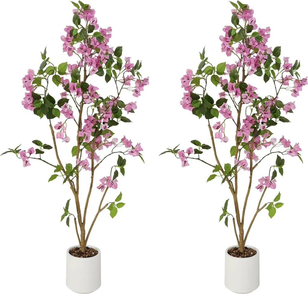 Décoration Intérieure : Lot de 2 Bougainvilliers Artificiels Rose 120cm