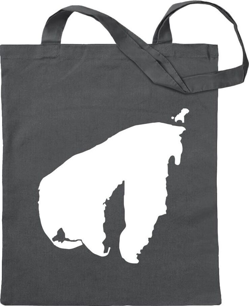 Kiwistar - Baumwolltasche - stahlgrau - Poel - Deutschland - Insel - Tragetasche Stoffbeutel Umhängetasche Langer Henkel
