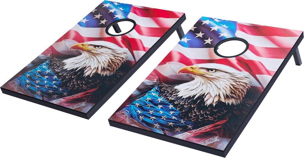3x2ft Cornhole Set Portable Corn Hole Toss Game Board Wood with 8 Bean Bag