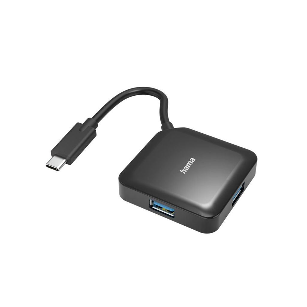 Hama USB C Hub 4 Ports, USB 3.2 Gen1, 5 Gbps, Schwarz