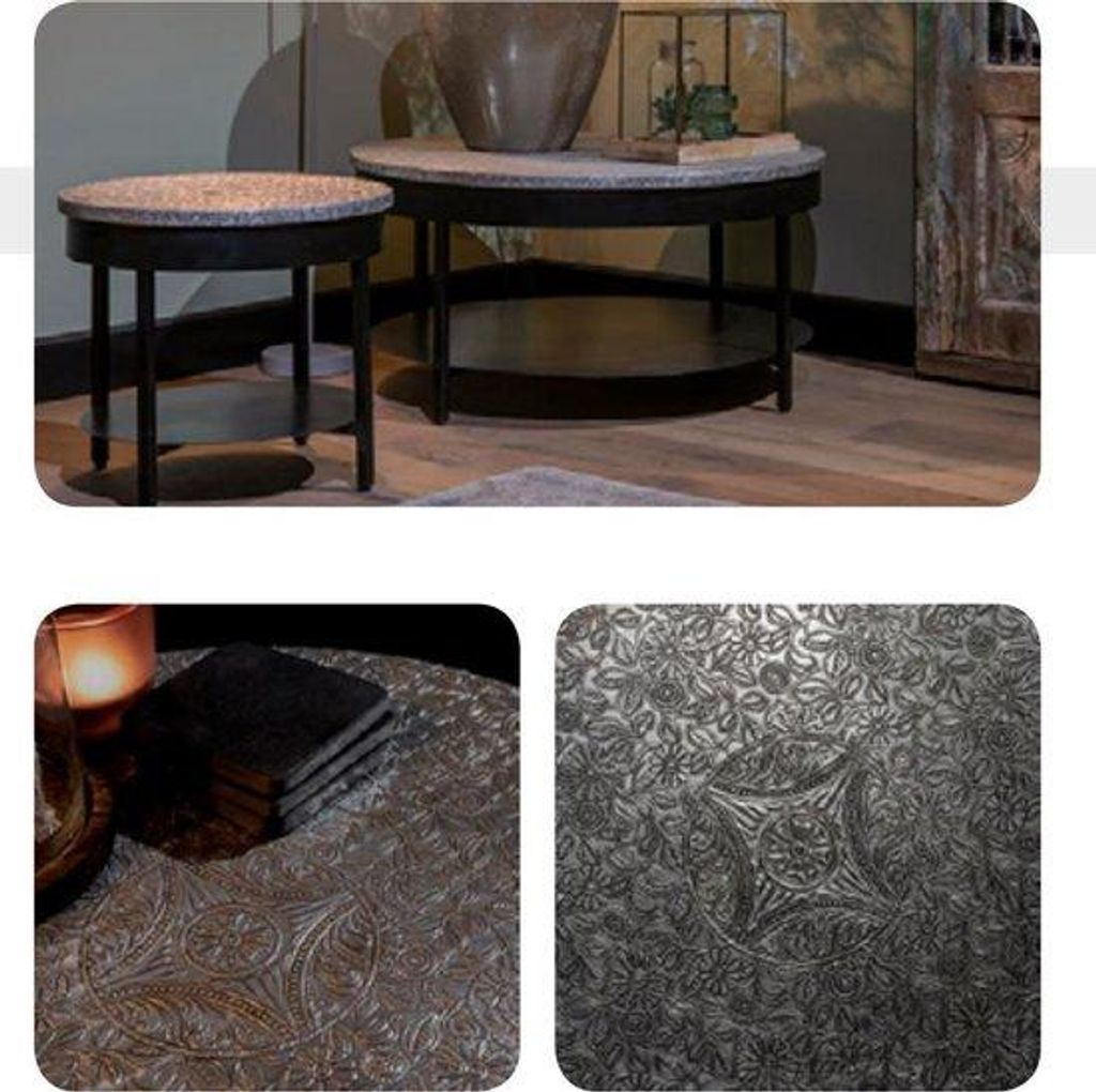 UrbanSofa Couchtisch Andalusie Silber rund 50 cm