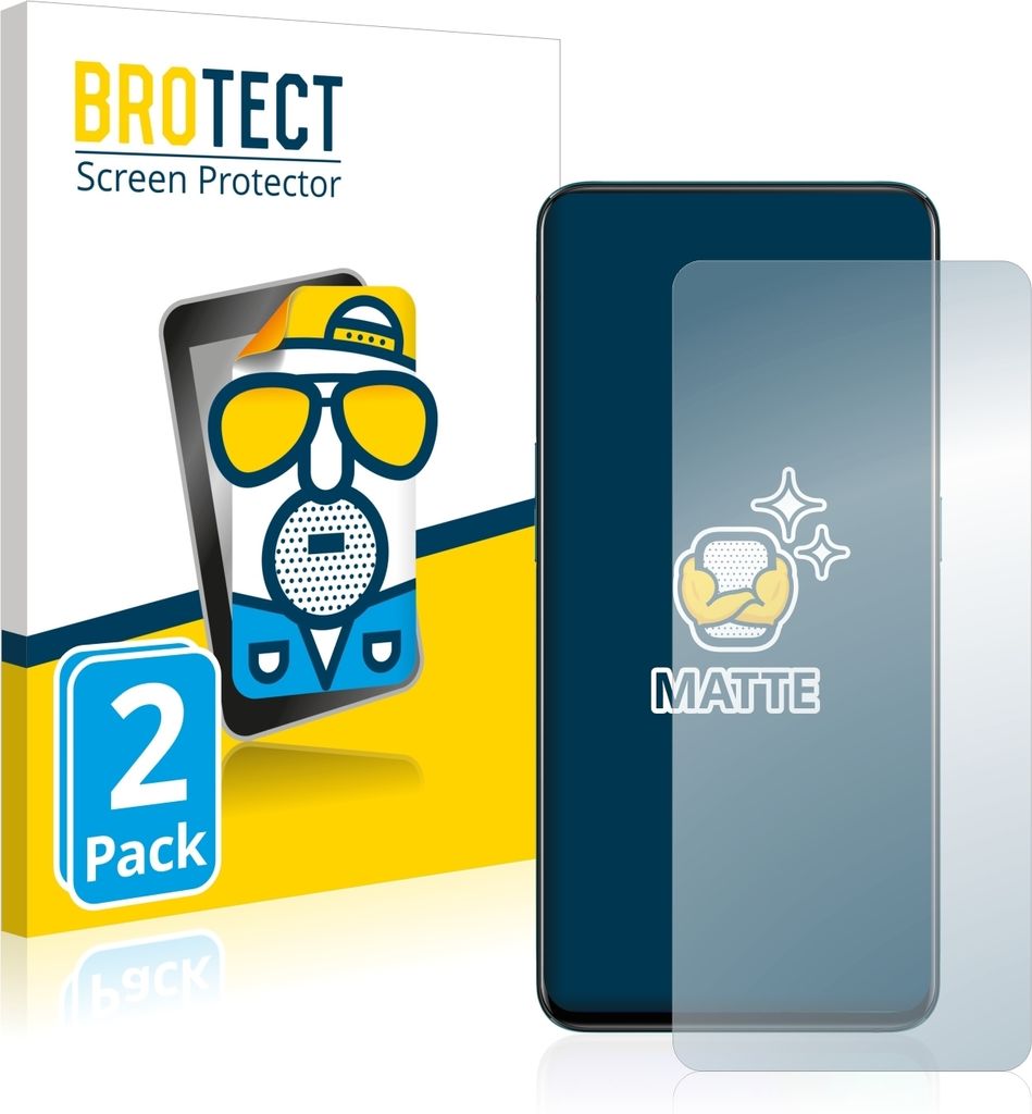2x BROTECT Schutzfolie für Oppo Reno 2 Displayschutz Displayschutzfolie Folie Matt Entspiegelungsfolie