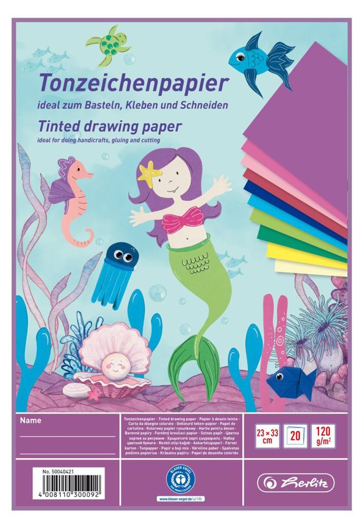 Herlitz Tonpapier Meerjungfrau 23x33 cm 20