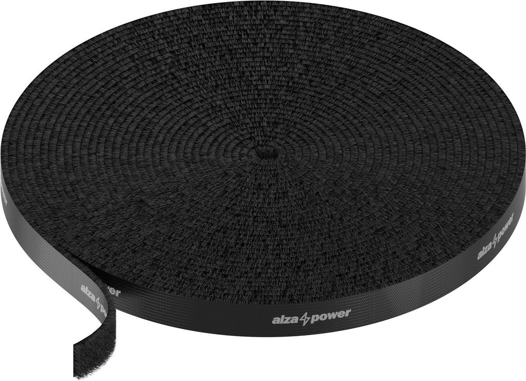 AlzaPower VelcroStrap Rolle 10m schwarz