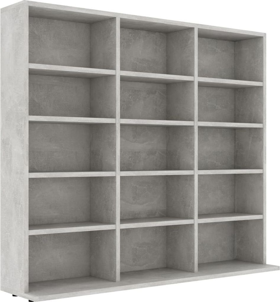 vidaXL Polička na CD betónová sivá 100x23x89,5 cm materiál Obrázok produktu 