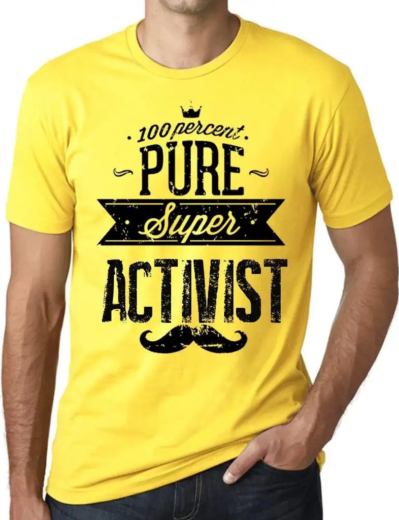 Herren Grafik T-Shirt 100% reiner Superaktivist – 100% Pure Super Activist – Öko-Verantwortlich Vintage Jahrgang Kurzarm Lustige Druck Geburtstag