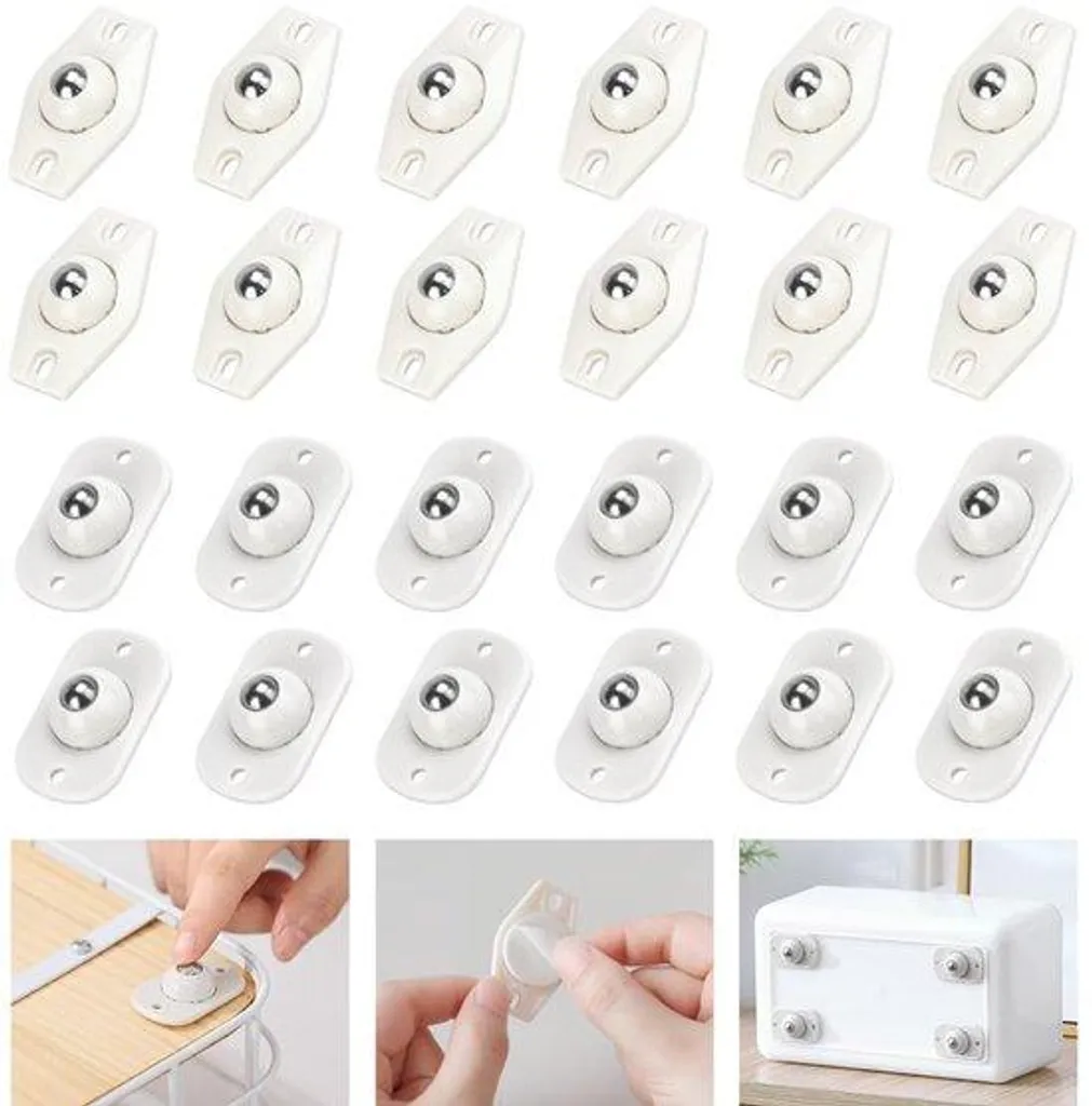 24 Mini Roulettes à Billes Autocollantes 360° pour Petits Meubles