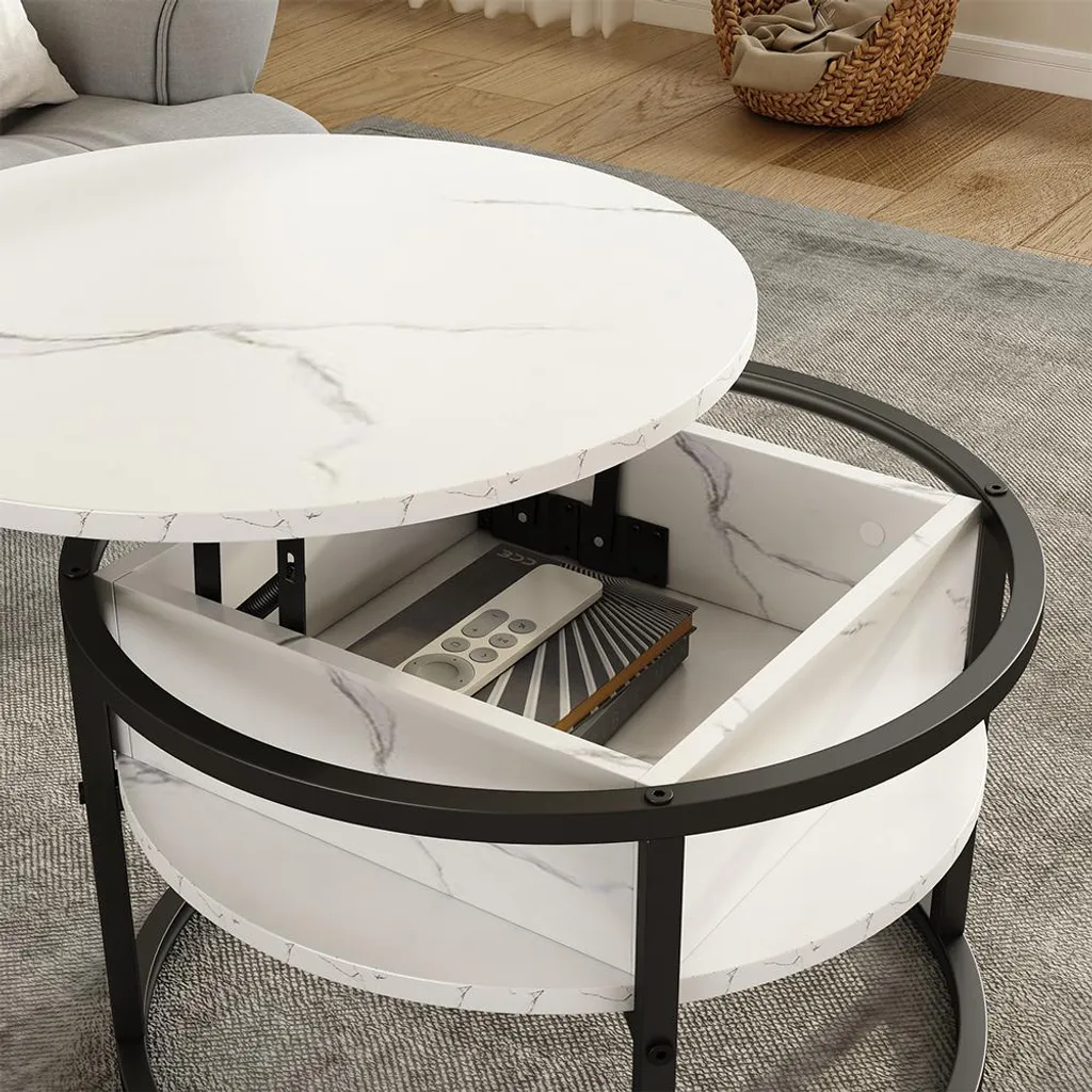 Table basse Vicco Marlo Marbre blanc 57x57cm Modèle 55940 Design Chic