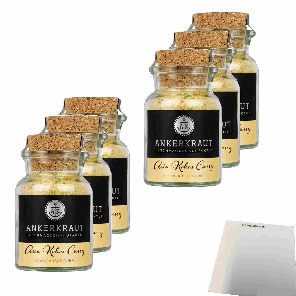 Ankerkraut ASIA KOKOS CURRY 6er Pack (6x85g) + usy Block