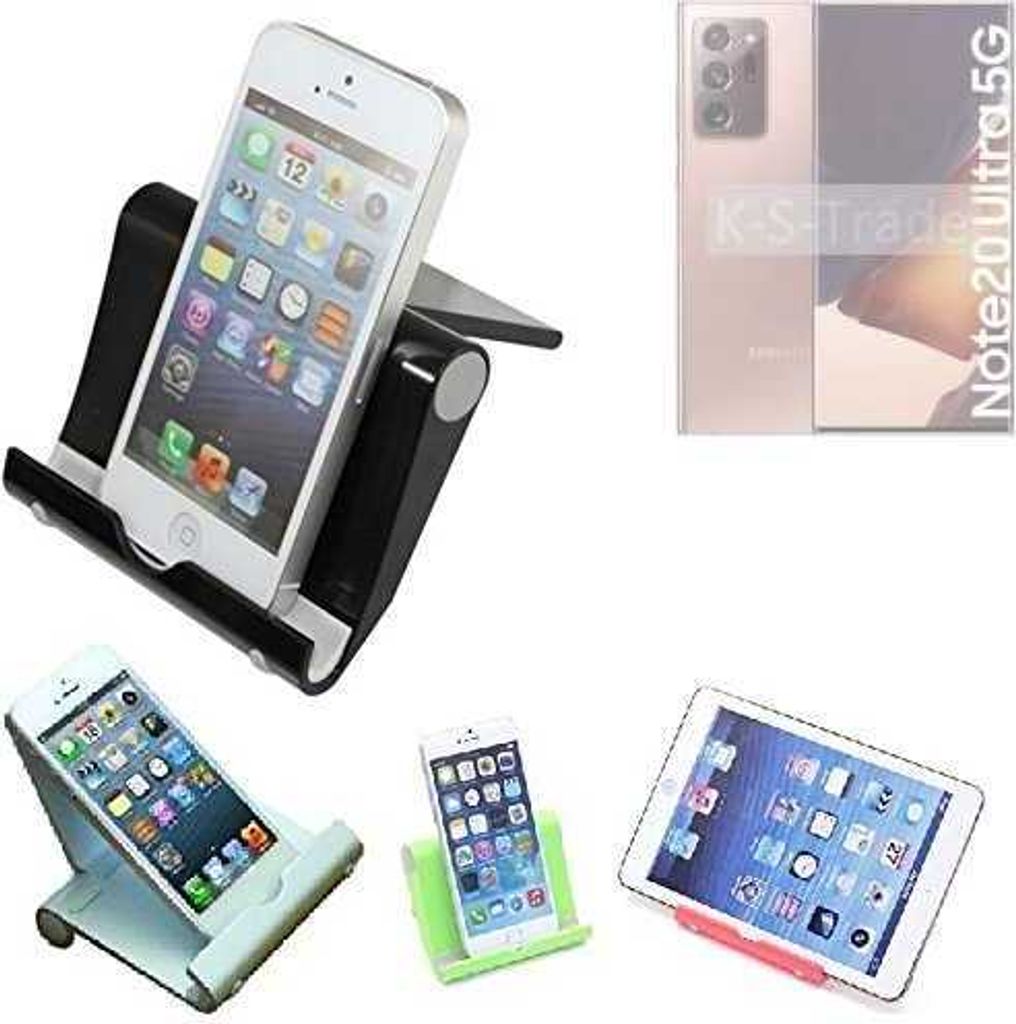 K-S-Trade Handy-Ständer kompatibel mit Samsung Galaxy Note20 Ultra faltbarer Tischständer Smartphone Tablet Halterung Reise