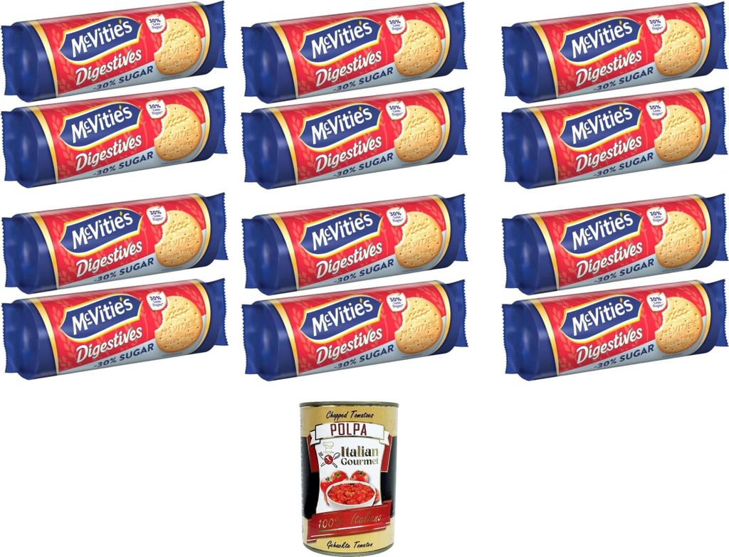 McVitie's Digestives Kekse 30% Weniger Zucker 12x 300g + e Italian Gourmet Polpa 400g