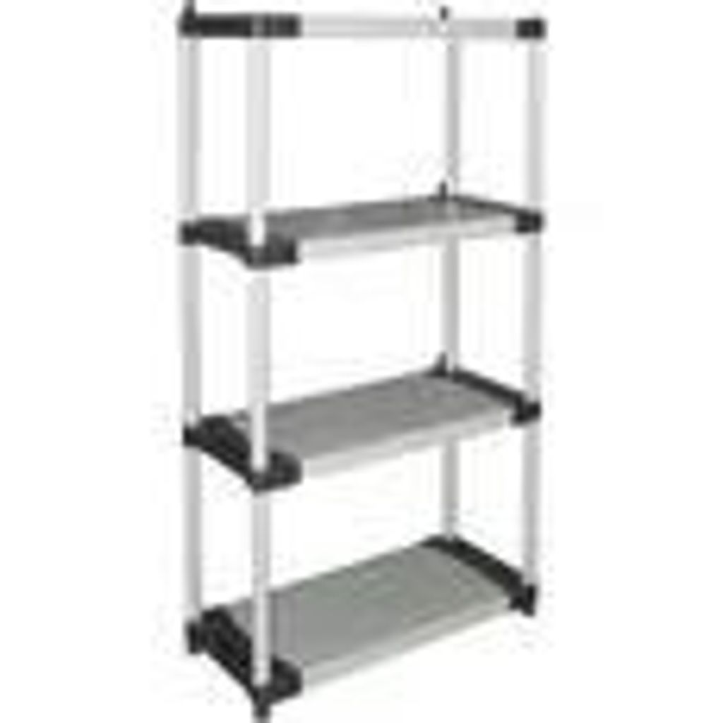 Kunststoffregal - TOOD - 4 Böden - Tragkraft 80 kg pro Boden - 80 x 40 x 168 cm - Schwarz und Grau