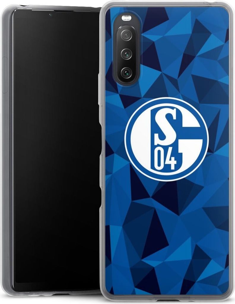 DeinDesign Slim Hülle für Sony Xperia 10 III Silikon Case Ultra Dünn Handyhülle Camouflage FC Schalke 04 Muster