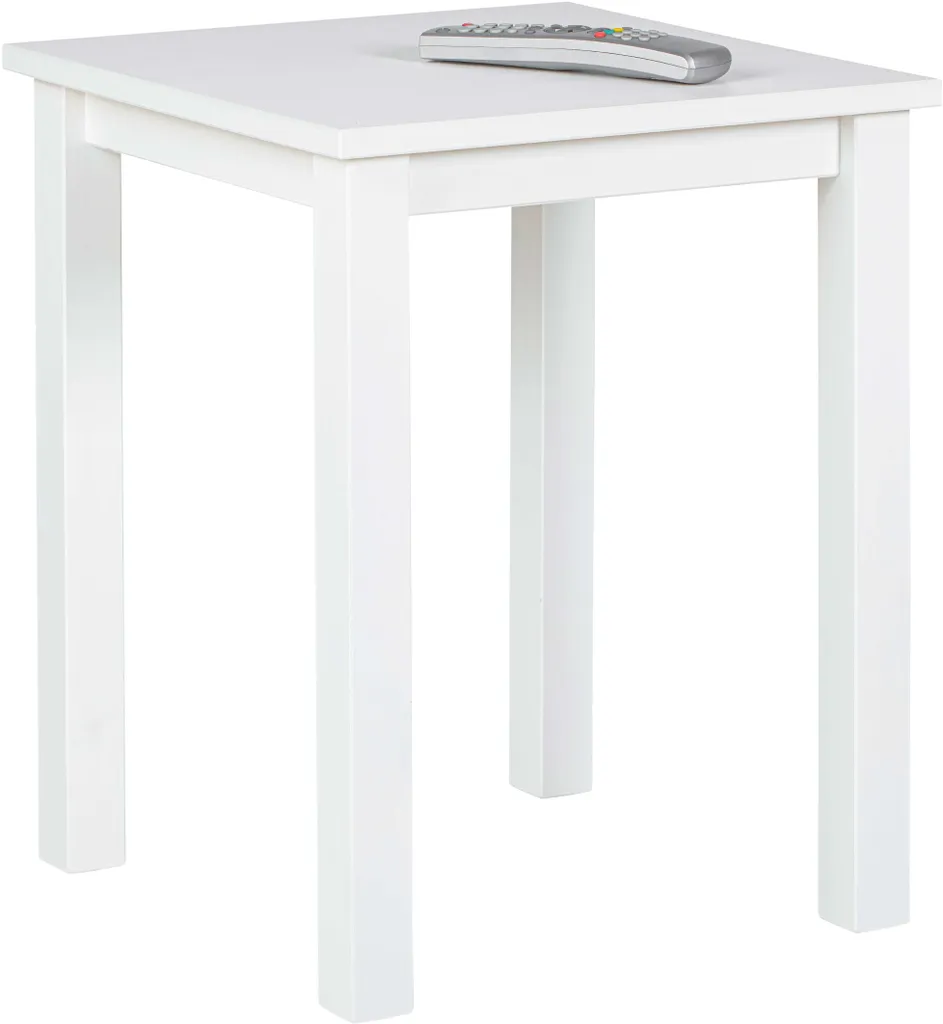 Table d'appoint Asgar blanc : structure robuste et finition laquée chic