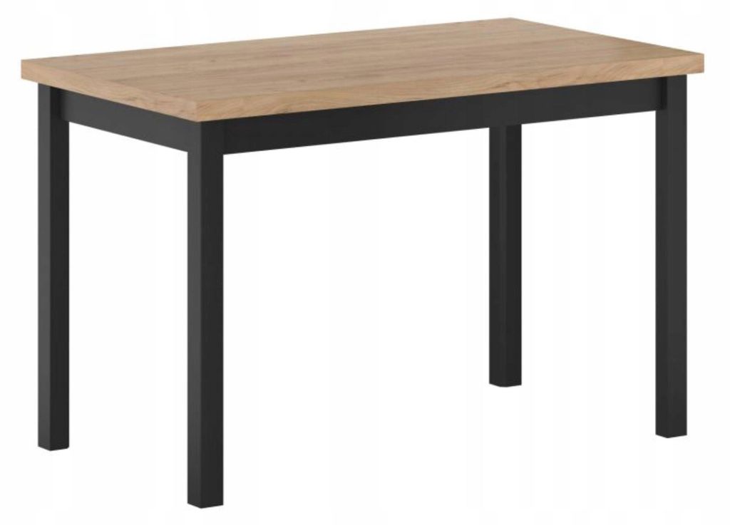 Stół do jadalni 68 x 120 cm kolor czarny i dąb złoty craft Zdjęcie produktu 