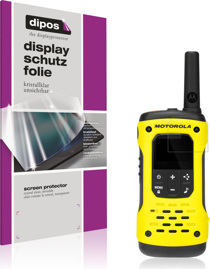 4x Schutzfolie für Motorola TLKR T92 H20 PMR klar Displayschutzfolie Folie Display Schutz dipos